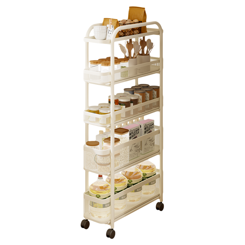Kitchen Fridge Side Storage Rack Narrow Floor Standing Multi-Layer Gap Filler Drawer Style Metal Shelf Rectangular Design Presyo 3,067 Piso*Libreng Shipping