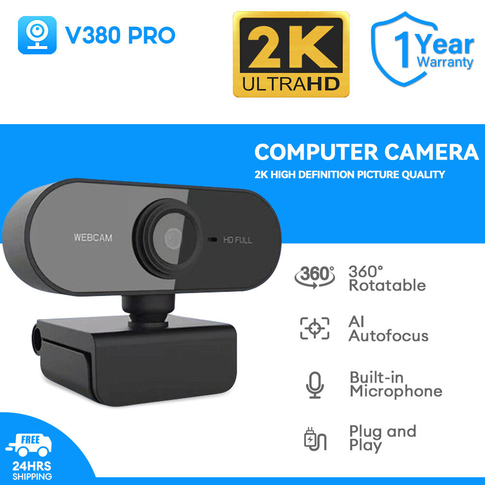 2K HD Webcam with Microphone for Laptop and PC