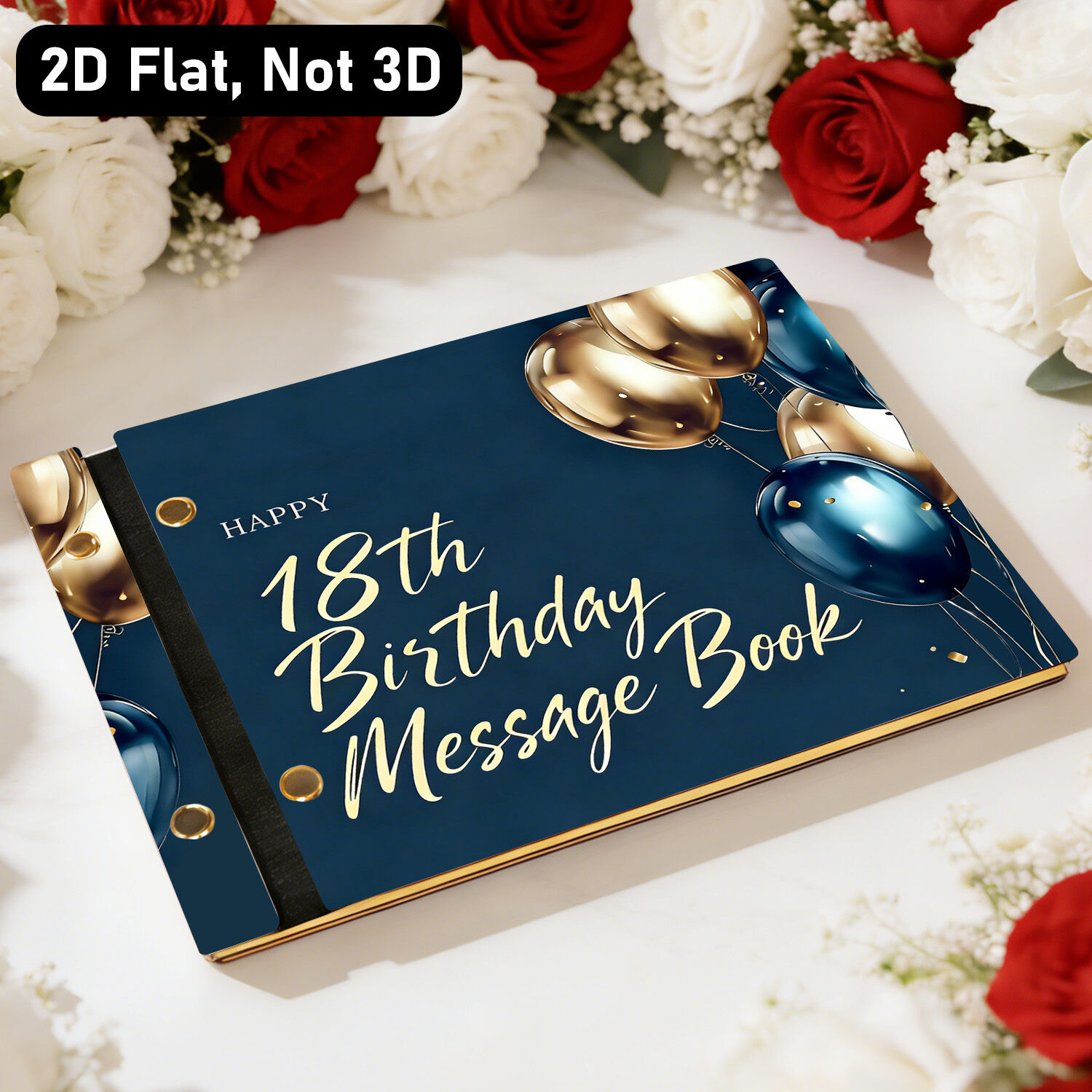 18th Birthday Message Book Wooden Guest Book Perfect for 18th Birthday Parties & Coming-of-Age Celebrations