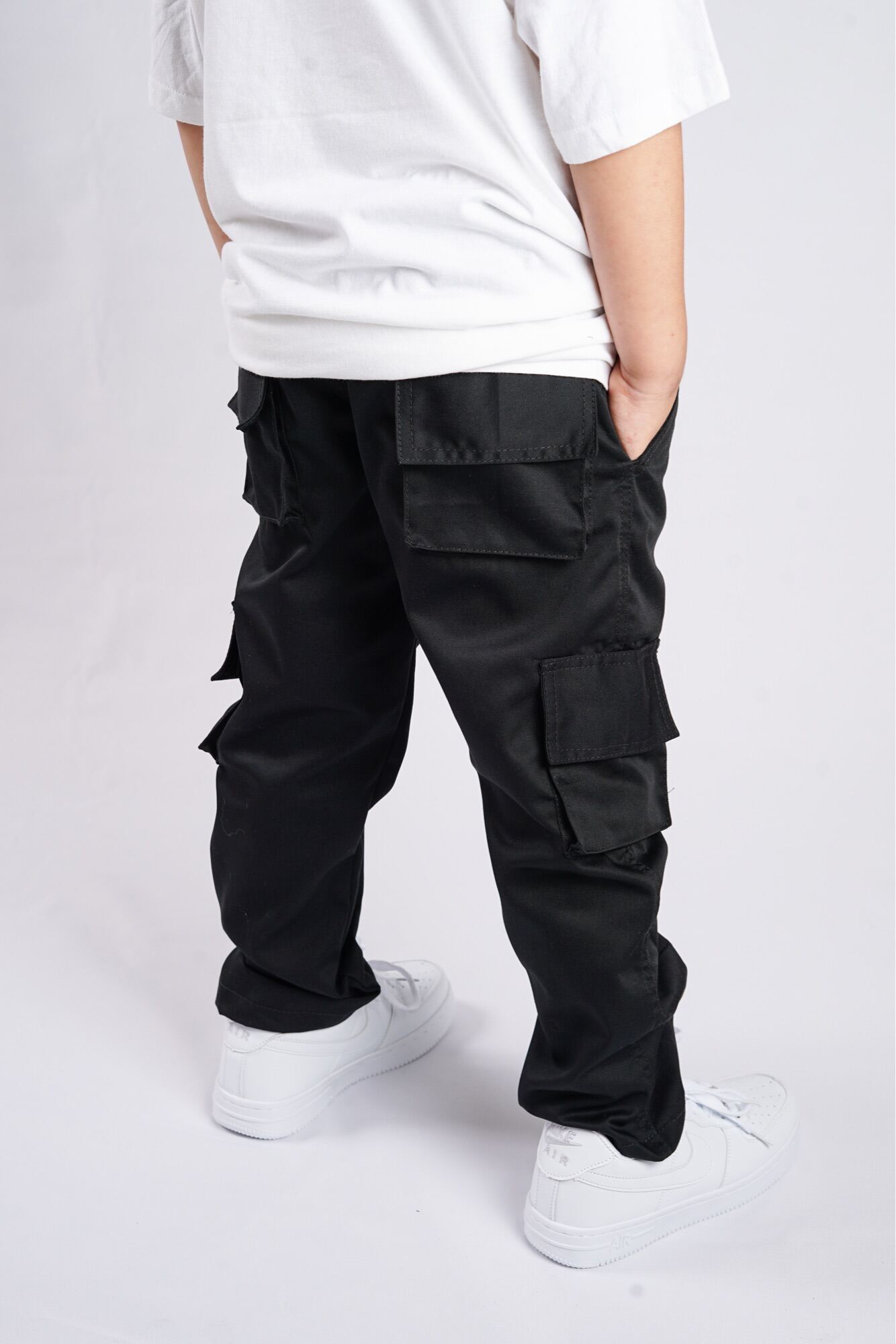 TOKIO Kids BLACK Pants by UKIYO (Unisex Cargo Pants)