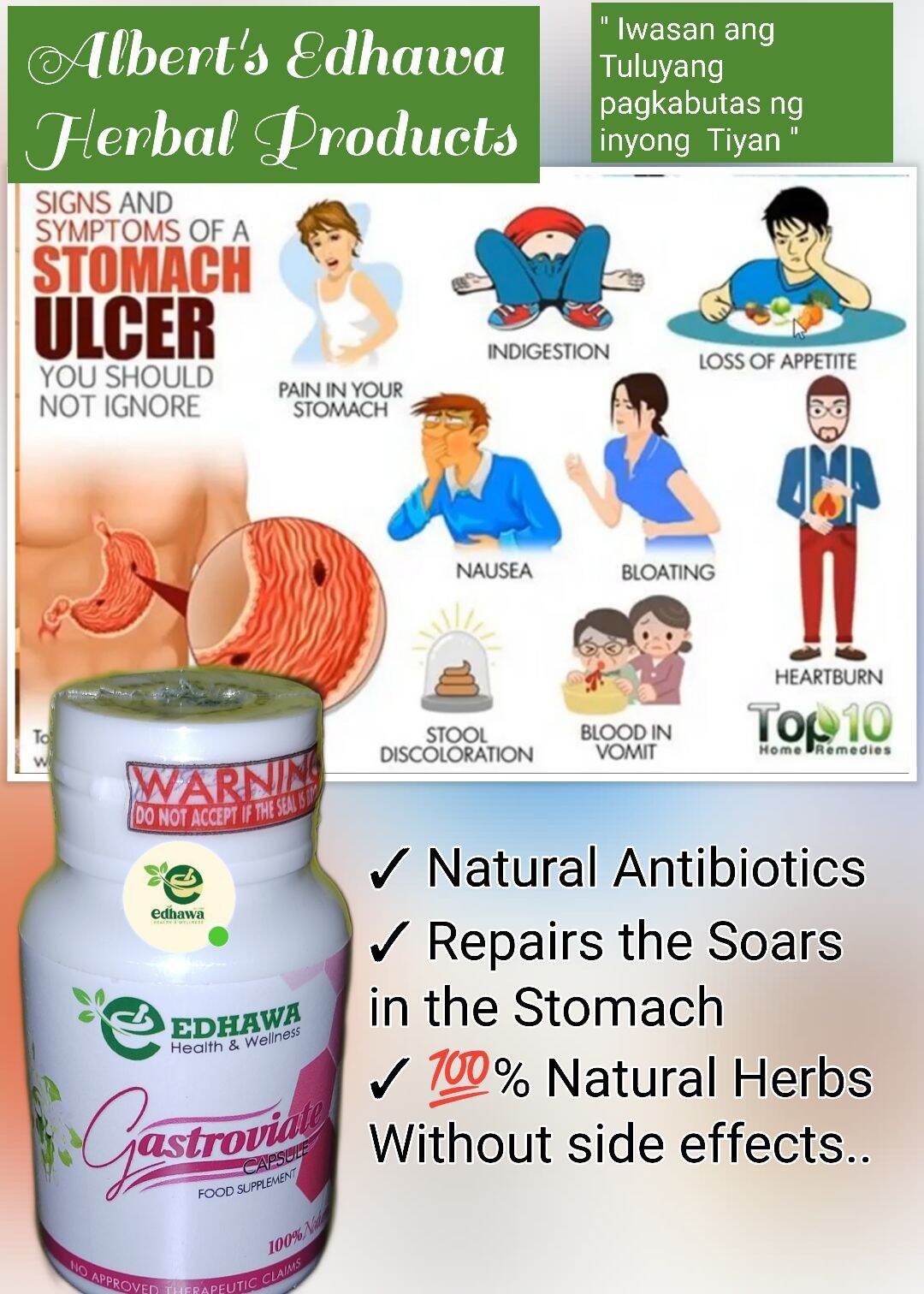 Edhawa Gastroviate FDA Approved Anti Ulcers Peptic Ulcers Repairs the