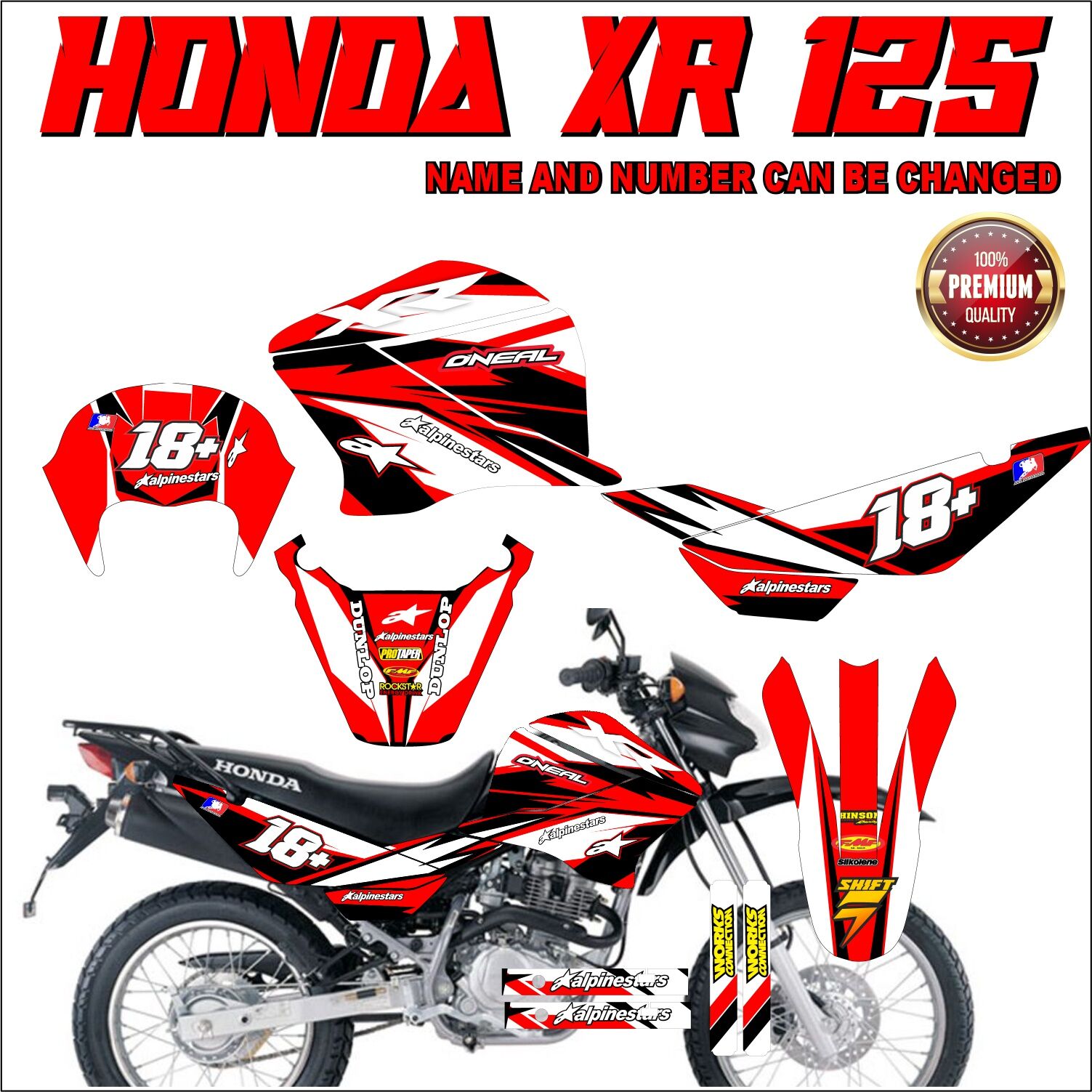 Honda xr 125 decals sticker,, laminated Lazada PH