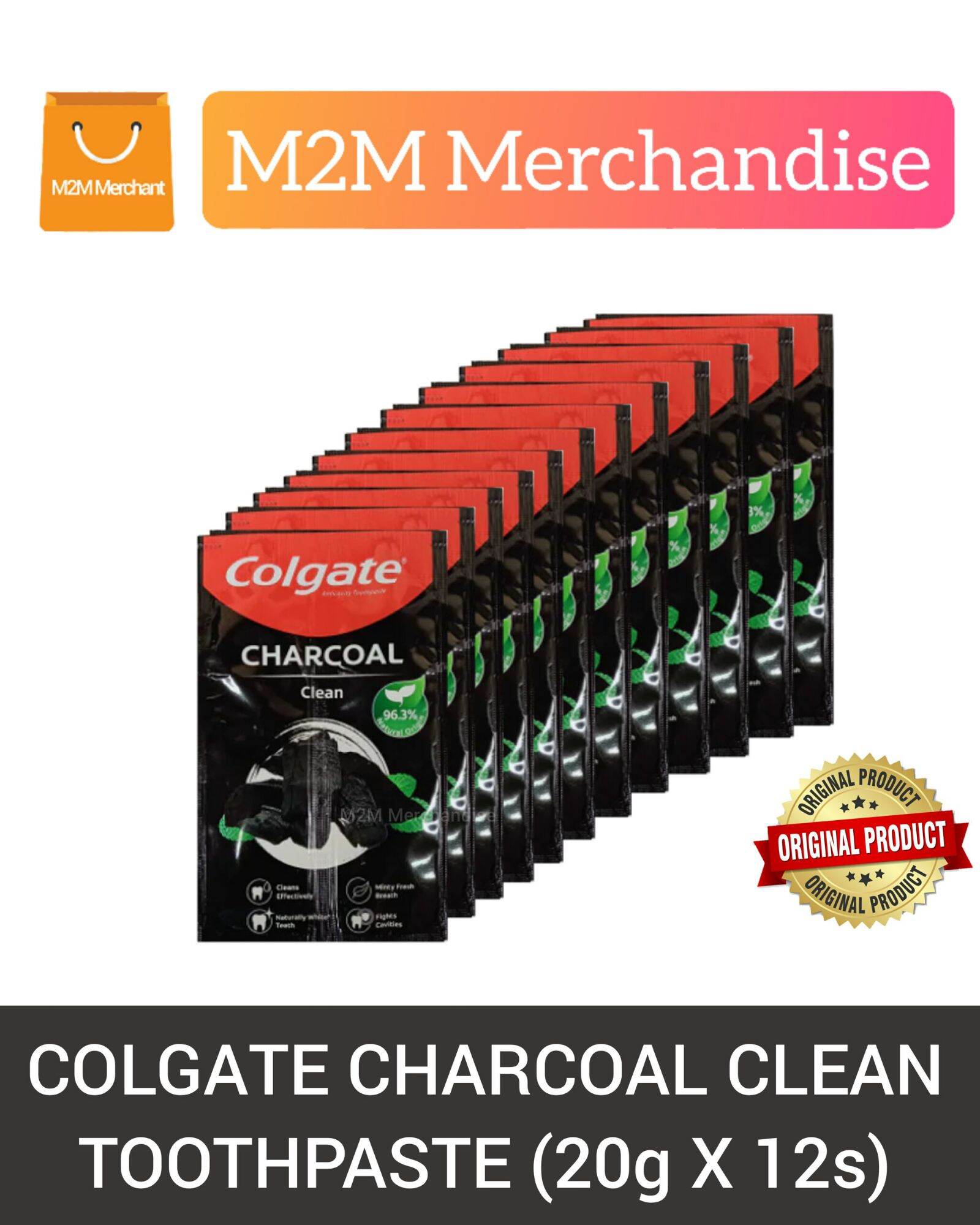 COLGATE CHARCOAL CLEAN TOOTHPASTE (20g X 12s) TWIN PACK SACHET Lazada PH