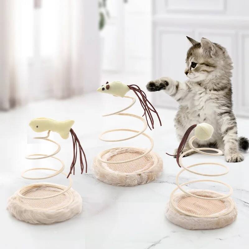 Cat Spring Toy Scratch for Indoor Training Play Random Color. 