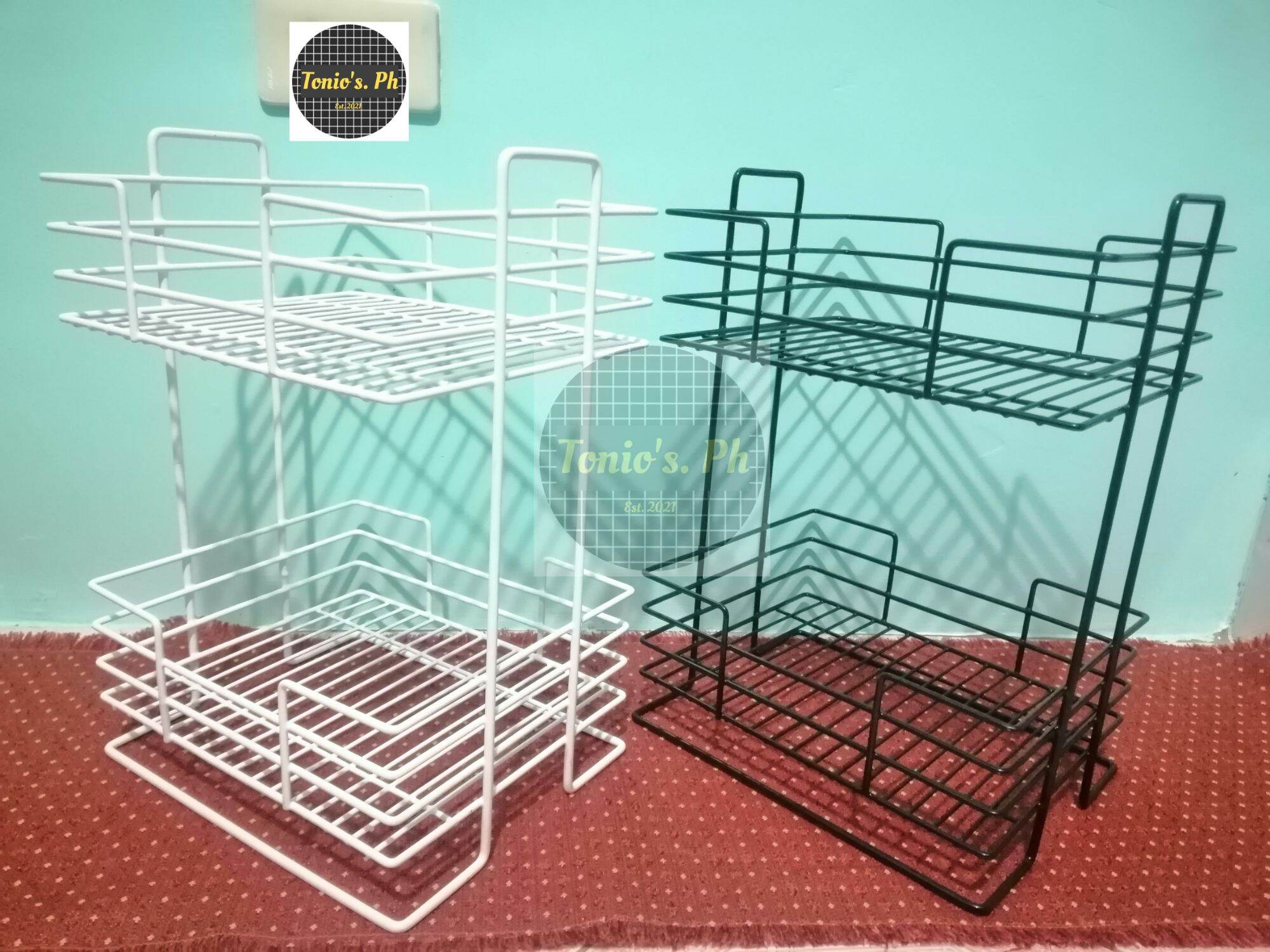 2-LAYER TABLE TOP RACK METAL WIRE BASKET KITCHEN ORGANIZER BATHROOM ...