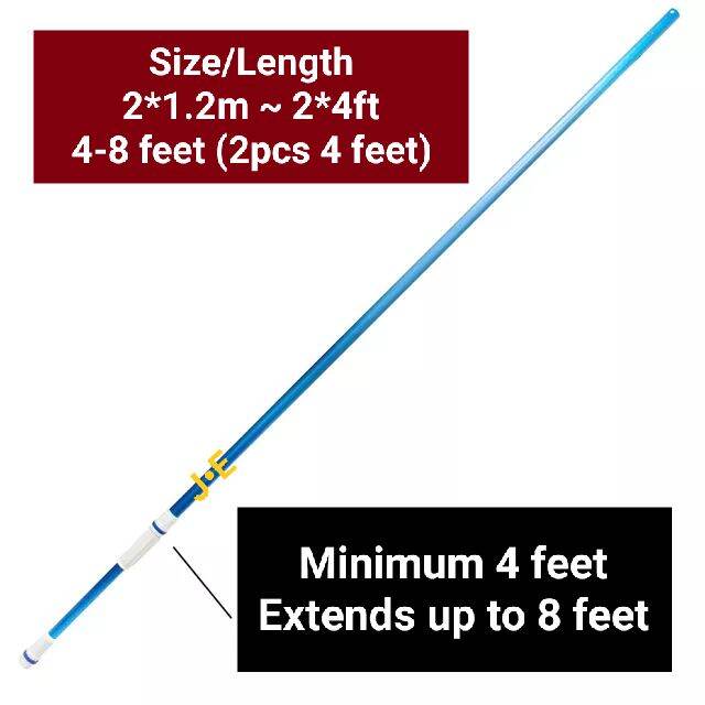 ☑️Swimming Pool Telescopic Ribbed Pole, Aluminum extension pole stick ...