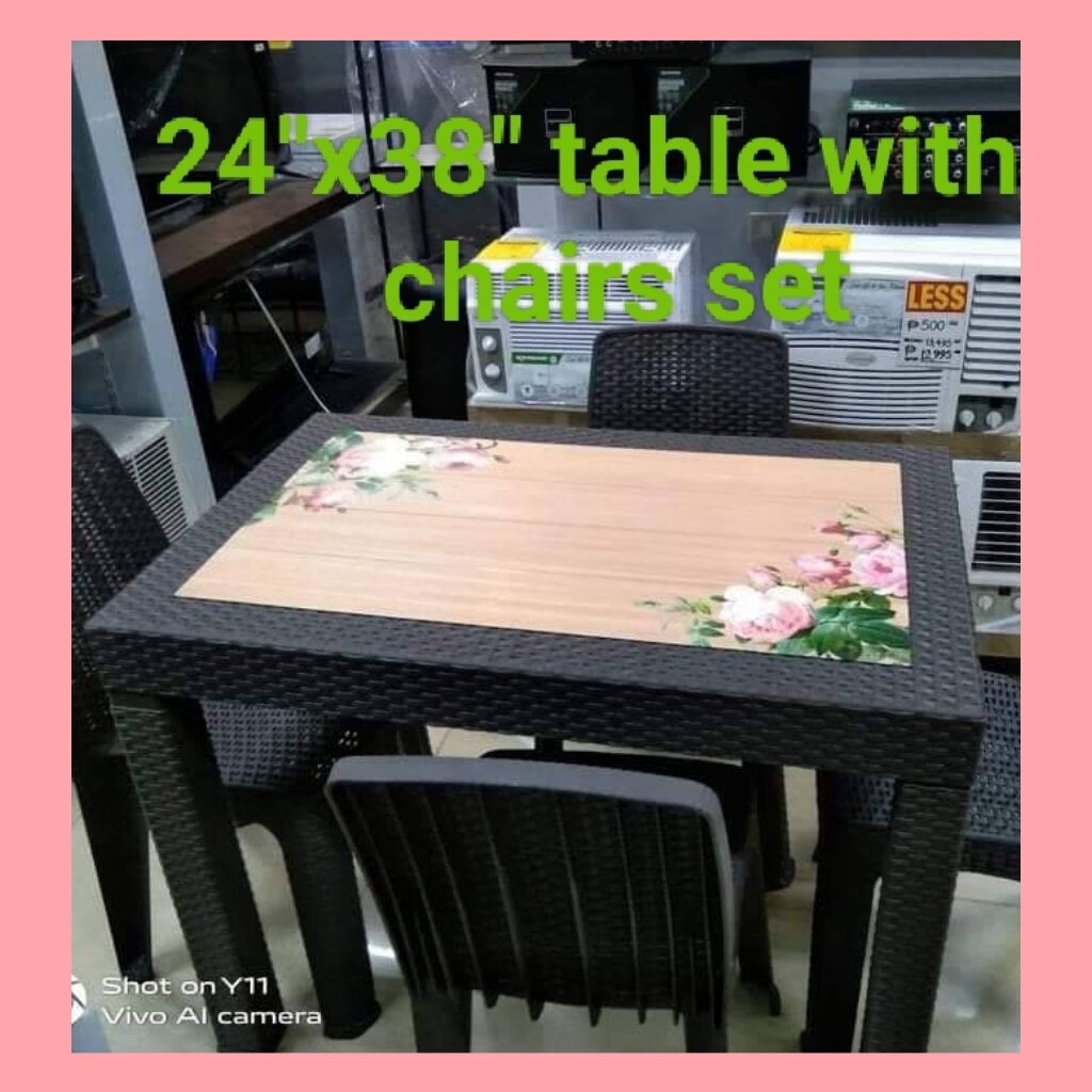 RATTAN TABLE SEATERS SET