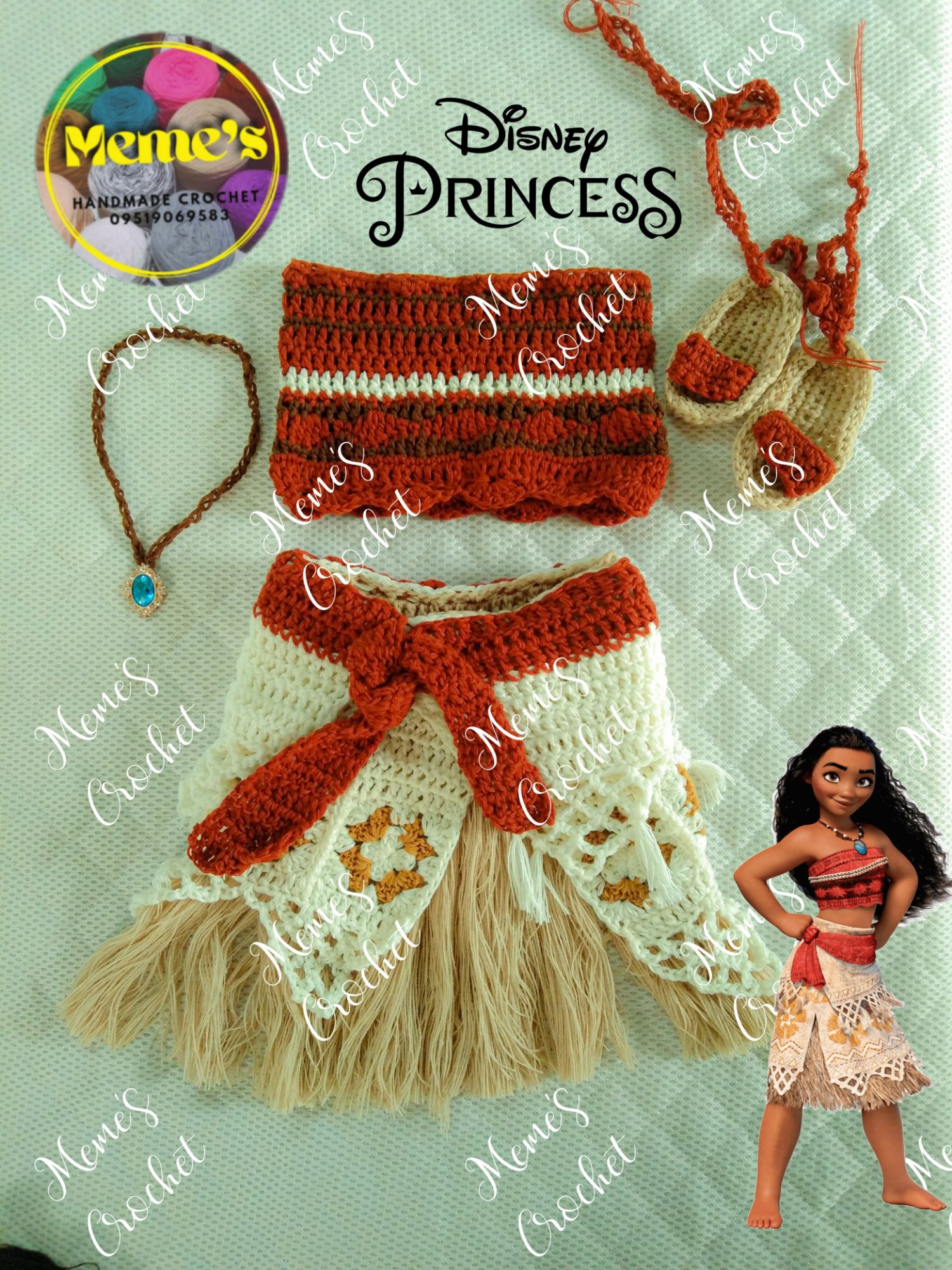 Moana Outfit, Crochet Moana Outfit, Moana Costume, Moana Photoprop