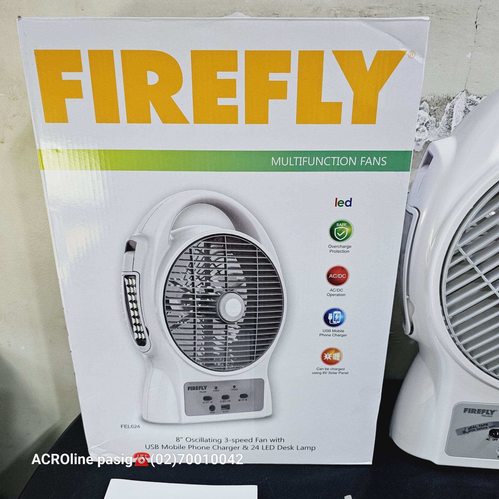 FIREFLY RECHARGEABLE FAN 6 HOURS LAST EMERGENCY FAN WITH LED LIGHT CAN ...