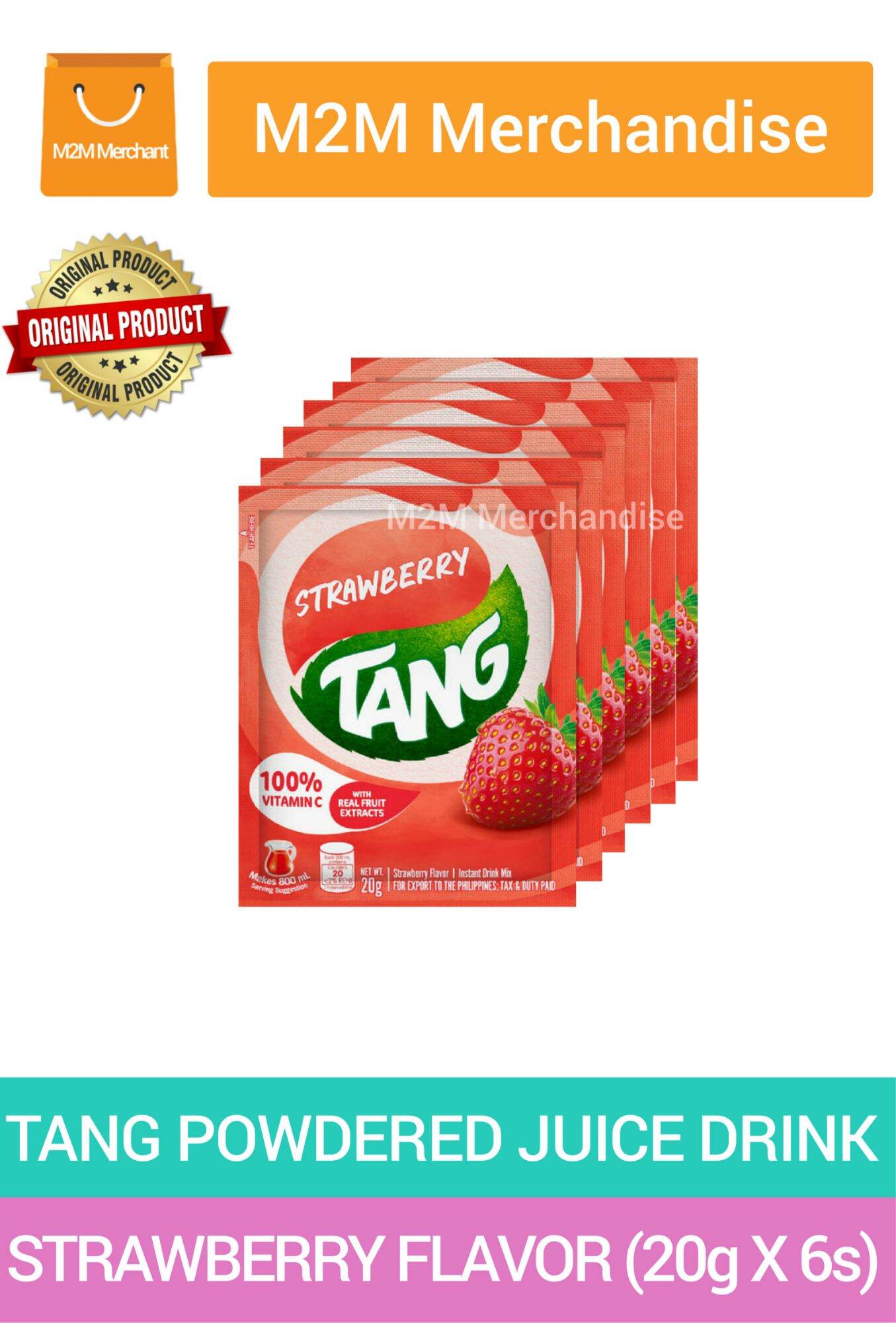 TANG STRAWBERRY FLAVOR POWDERED JUICE DRINK (20g X 6s) sachet Lazada PH