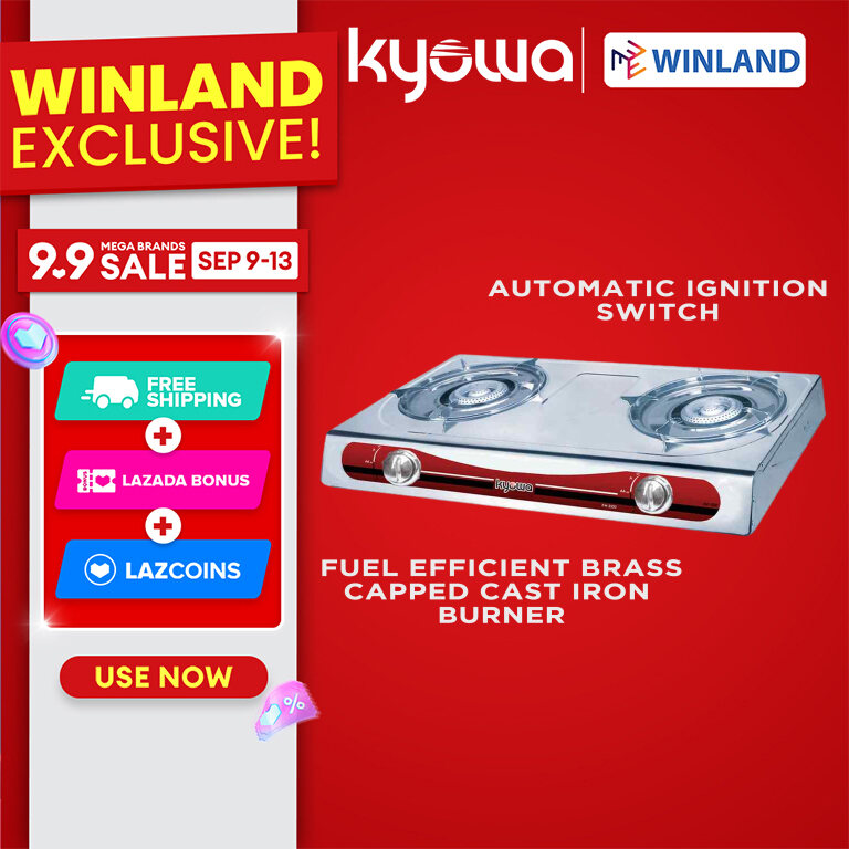 Winland Stainless Steel Double Burner Gas Stove, KW-3500