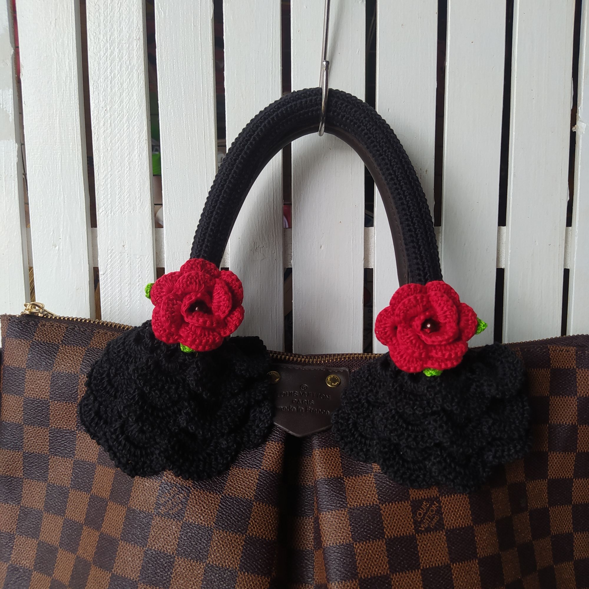 Crochet Handle Cover With Zipper for Louis Vuitton-speedy 