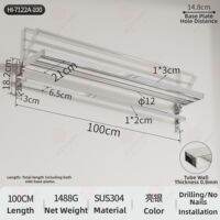 Hitomi | No-drilling 304 Stainless Steel Towel Rack