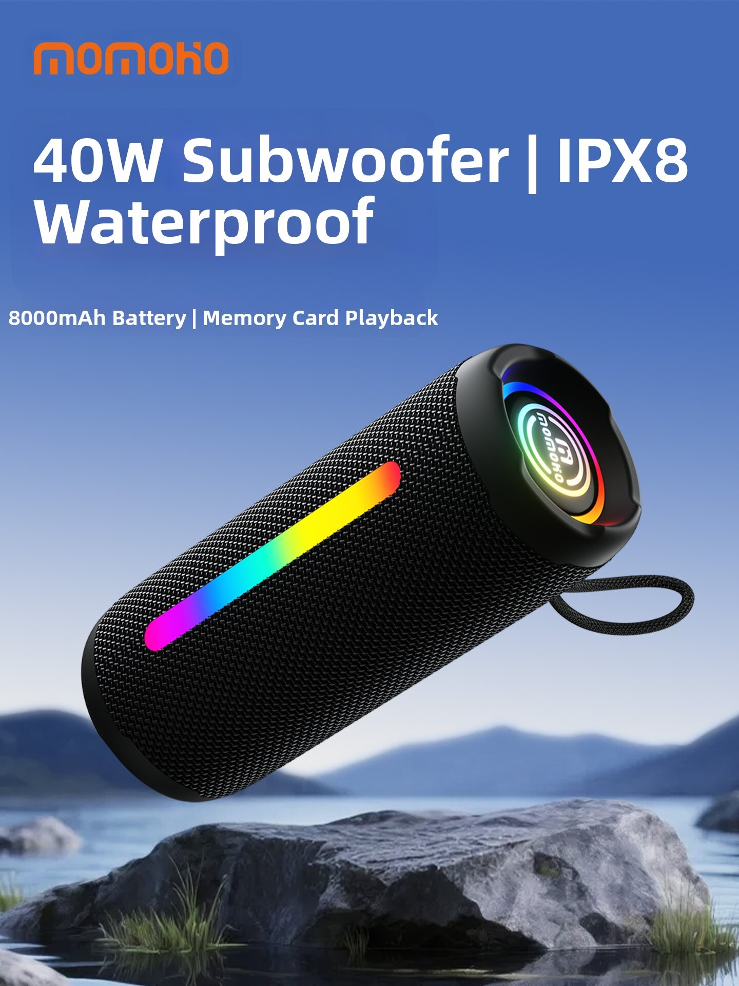 momoho | High Quality Portable Bluetooth Speaker Card Reader Water Resistant Outdoor Moto Shape