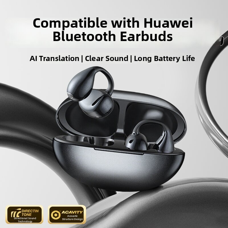 Wireless Earclip Sport Noise Reduction AI Translation Long Battery Life Bluetooth Headphones
