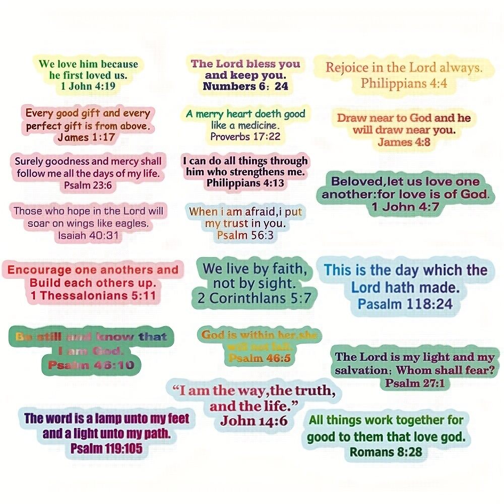 200 Pcs Inspirational Bible Verse Faith Stickers,Jesus Religious Bible ...