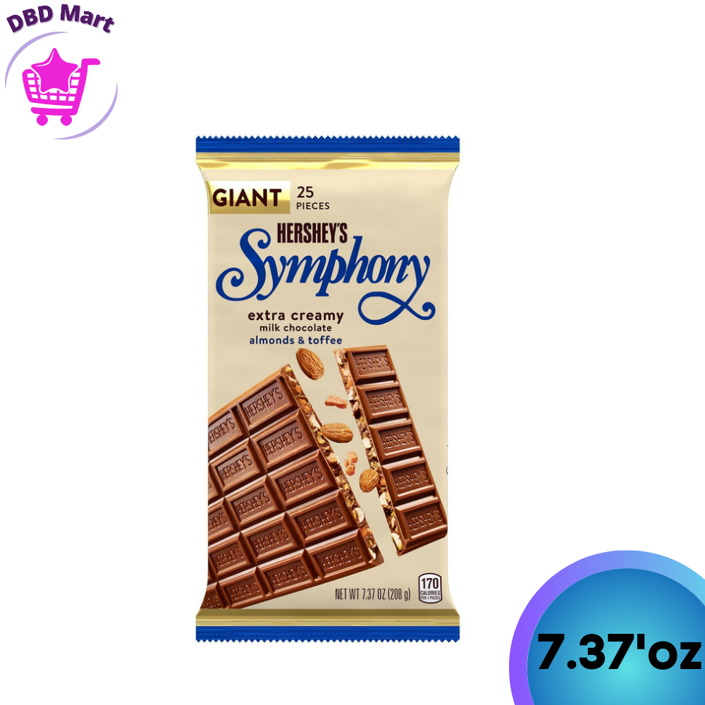 SYMPHONY Milk Chocolate Almond with English Toffee Giant 7.37oz Candy Bar