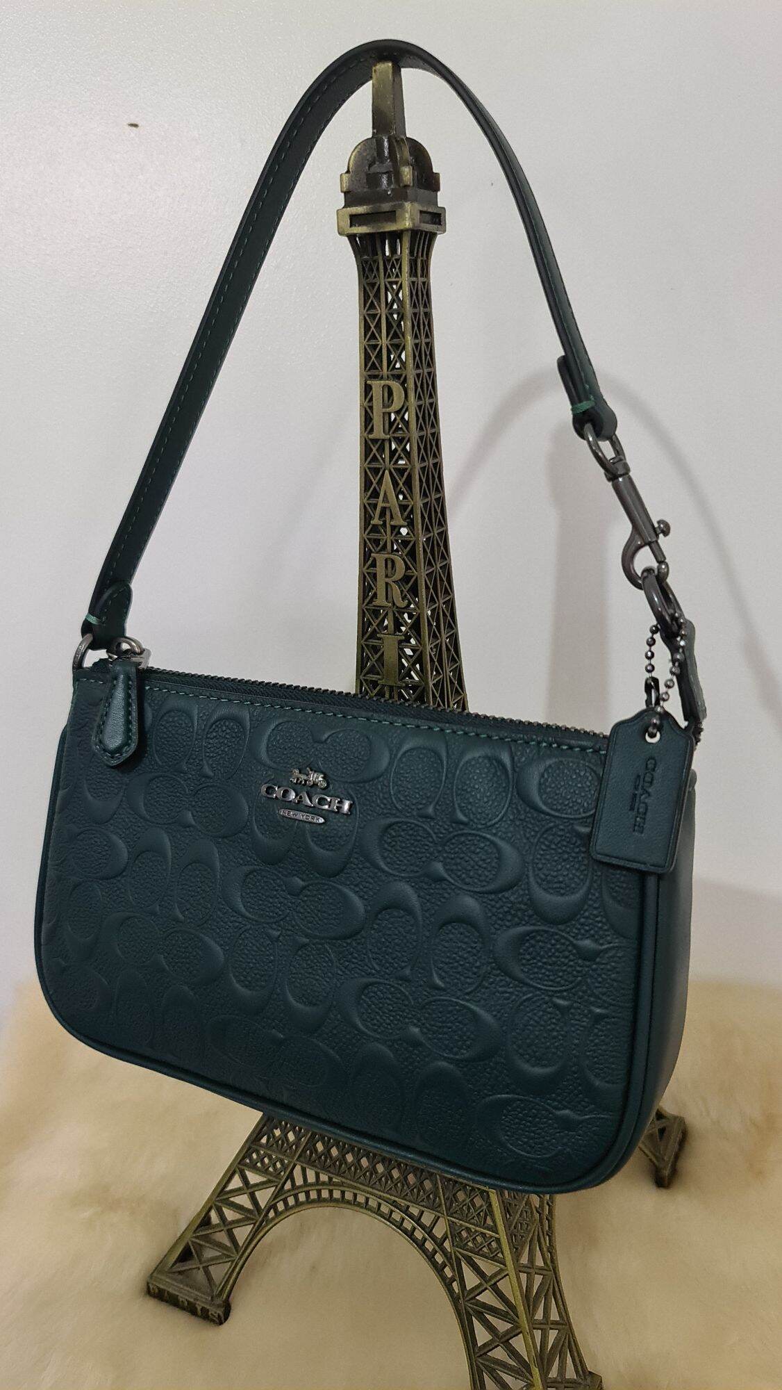 Original Coach Nolita 19 in Signature Leather (Gunmetal/Forest) | Lazada PH