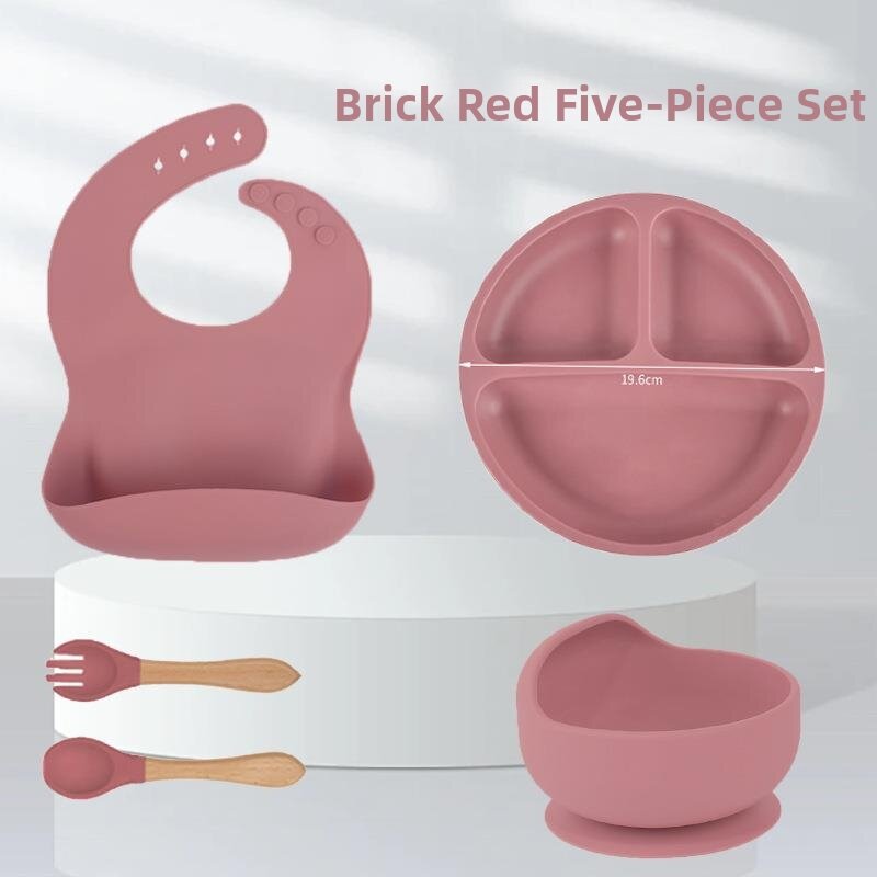 MEISITEKEKE | Baby Feeding Training Silicone Tableware Set 8 Pieces