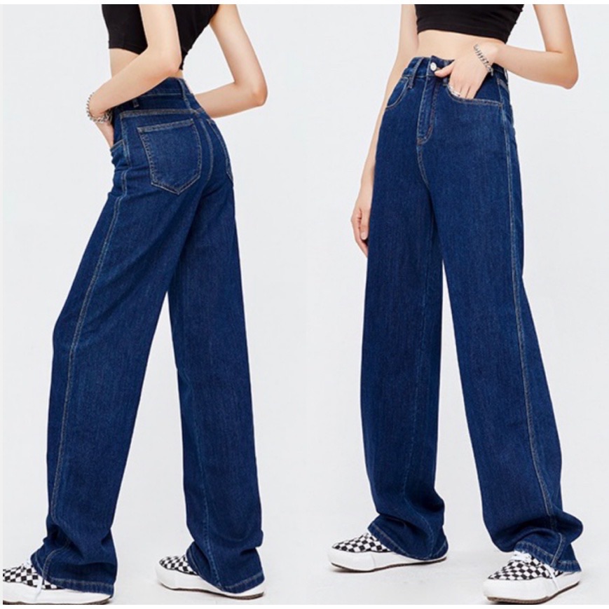 Korean Denim Aesthetic Wideleg Pants- Petite size Oversized