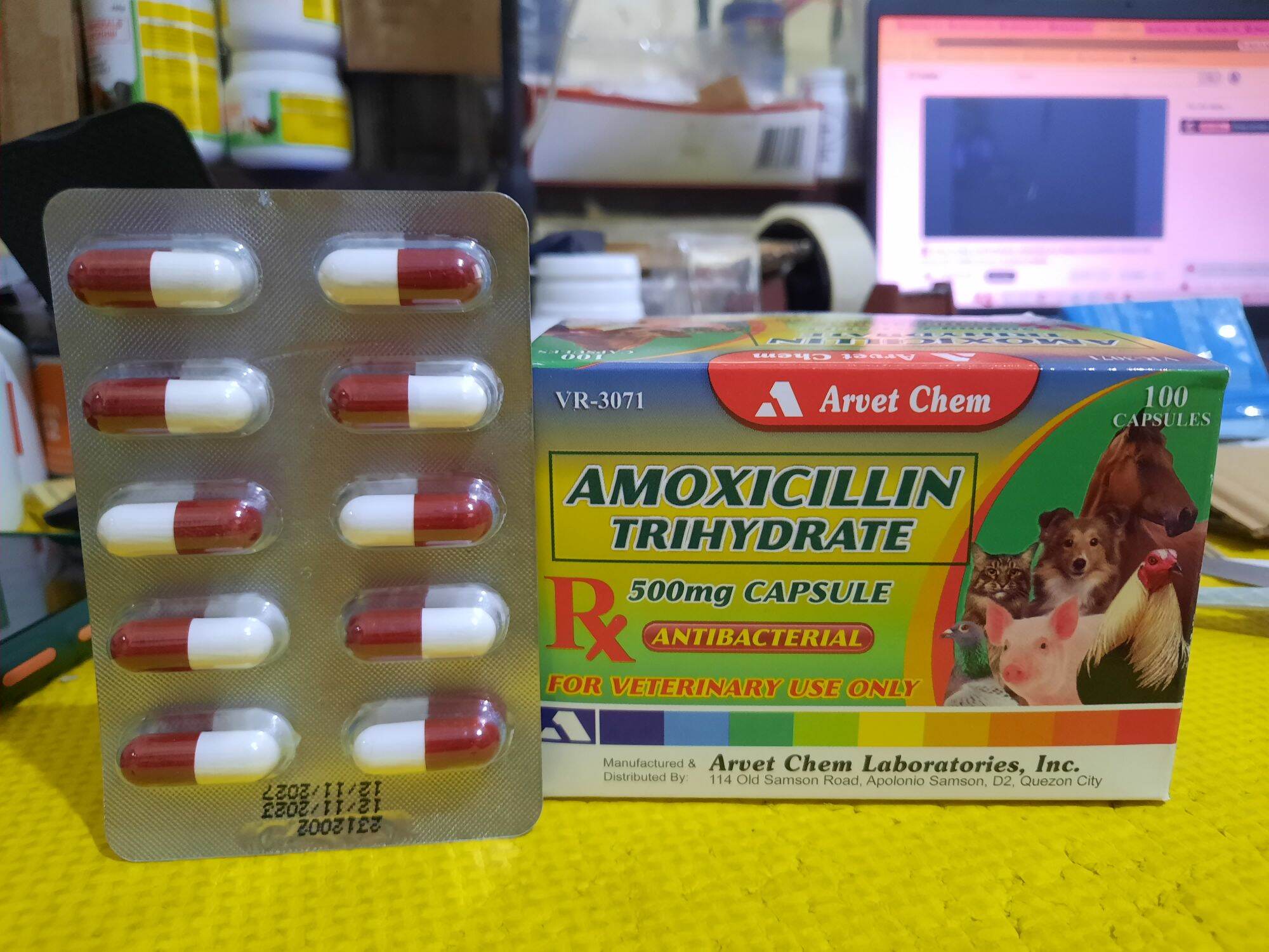 Amoxicillin 500mg sold per 10 capsules