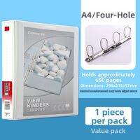 Comix | Quick Access A4 File Holder 3/4 Rings White With Tri-Folding Pockets