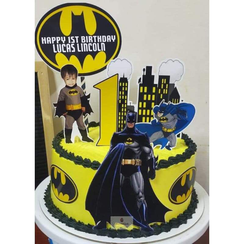Fondant Covered Cake With Fondant Batman Topper - CakeCentral.com