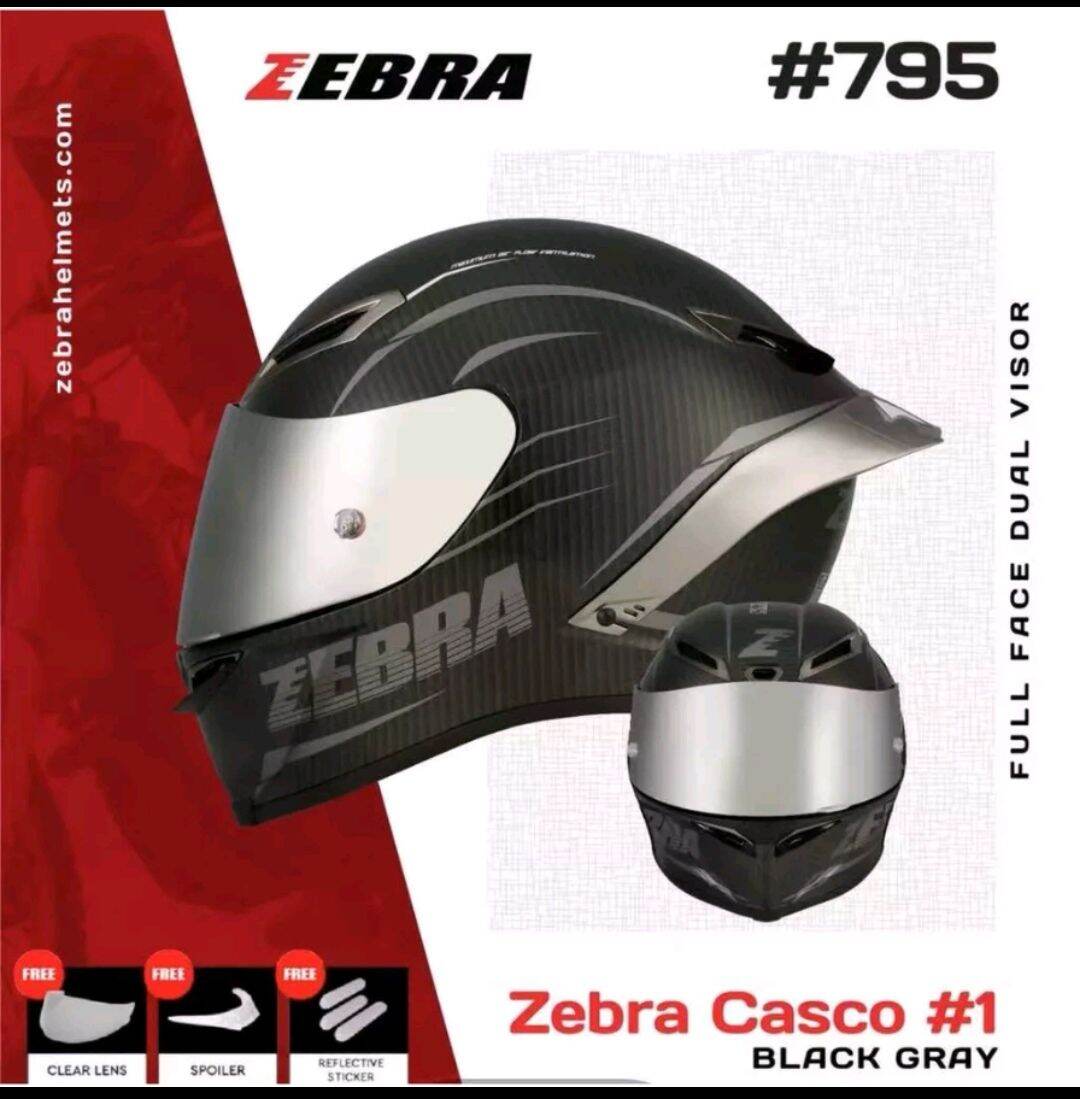 Zebra Casco 795 Full Face Dual Visor Helmet Lazada PH