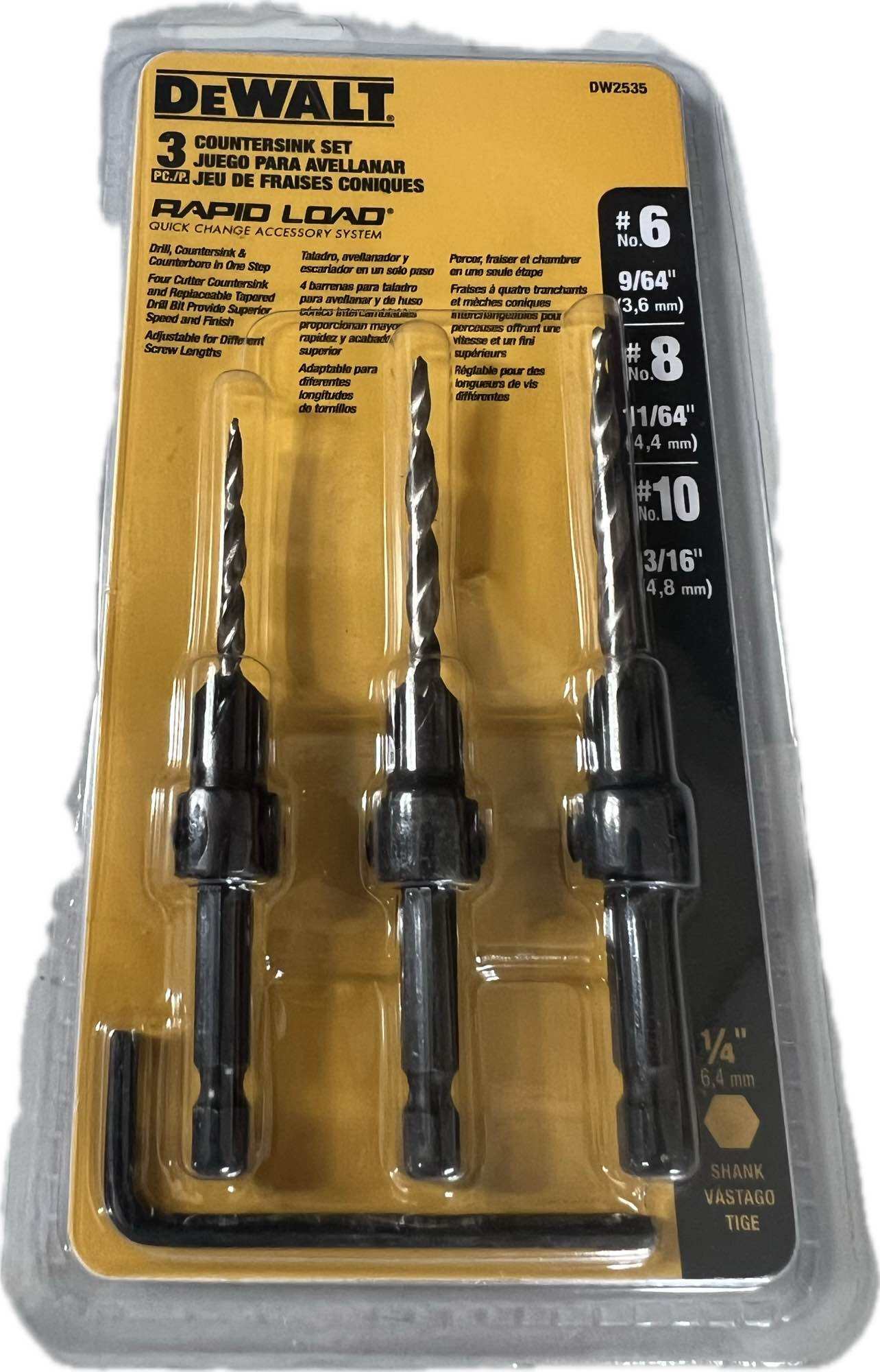 DEWALT Countersink Drill Bit Set 6, 8, 10, 3Piece (DW2535) Lazada PH
