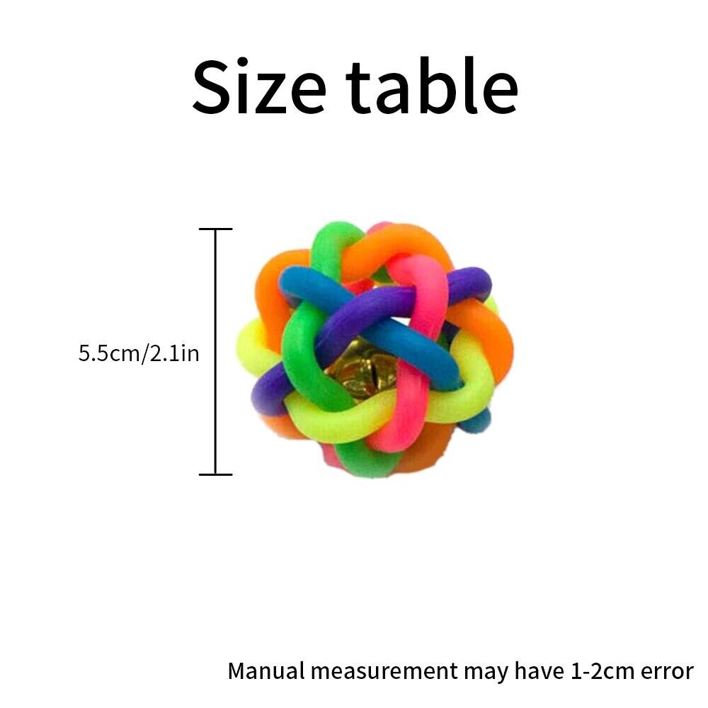 2 PCs PVC Material Colorful Bell Toy Ball Pet Cat Dog Interactive Toy. 