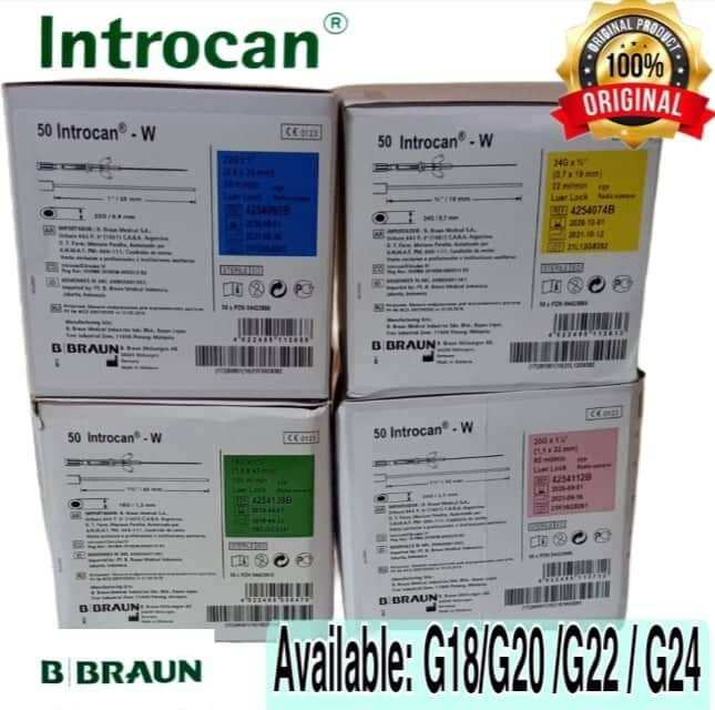 INTROCAN W 50pcs per Box (G18/G20/G22/G24). 