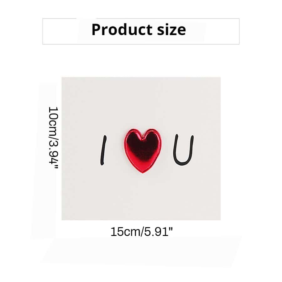 1PC DIY Leather Love Letter Card 3D Heartbeat I Love You Blessing Card for Romantic Occasions