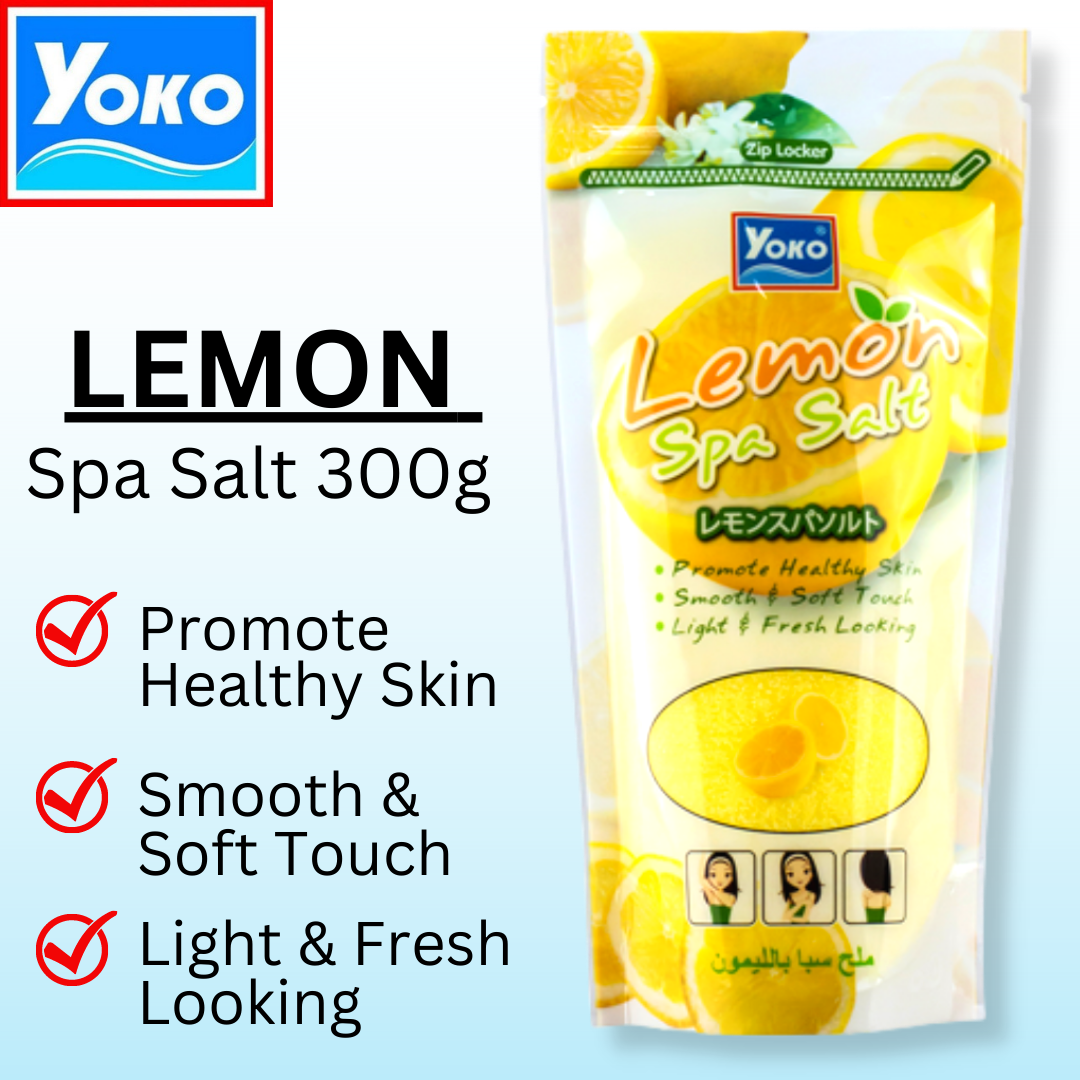 Body Salt Scrub for Whitening Yoko Spa Salt Lemon 300g Smooth and