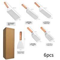 Pizza Grill Stainless Steel Spatula with Wooden Handle Tool Set