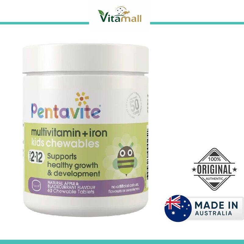 Pentavite Multivitamin + Iron Kids 60 Chewable Tablets Australia