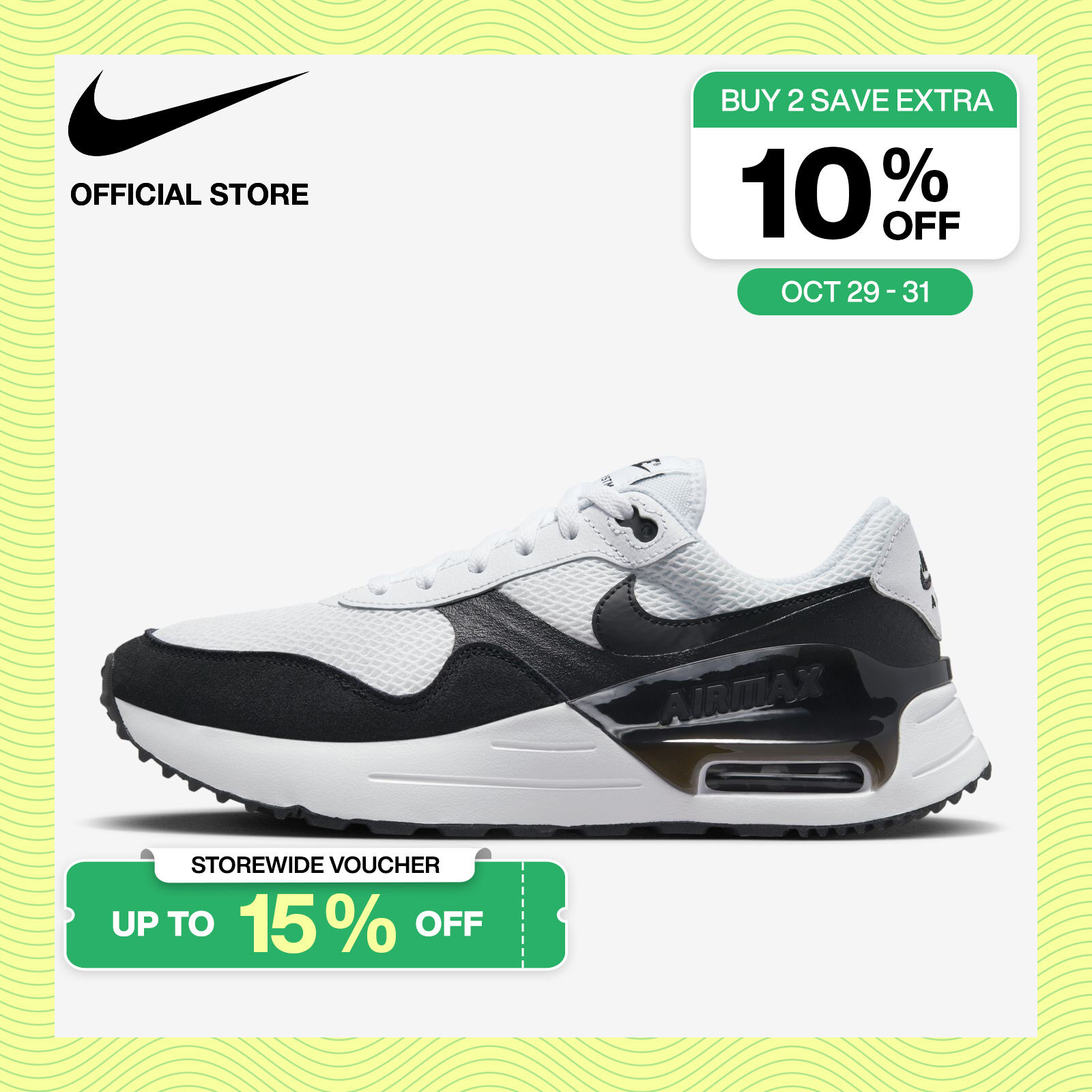 Nike Mens Air Max SYSTM Shoes White Sports Sneakers For Men Us