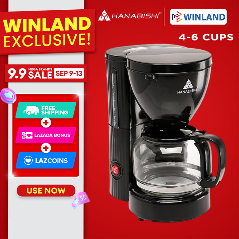 HANABISHI Coffee Cafe Maker Machine (6 cups) by Winland