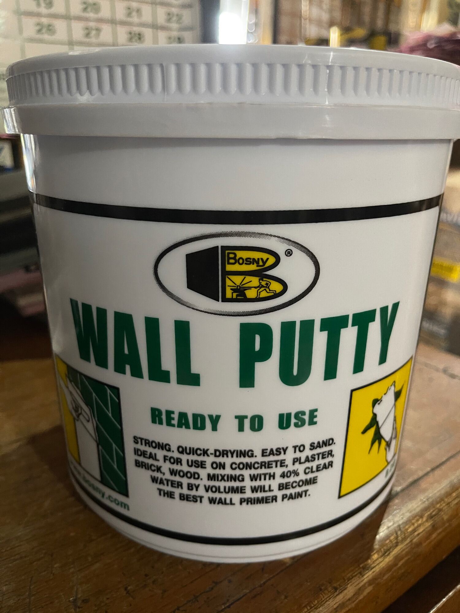 Bosny wall putty 5 kg . Is used to patch and repair holes,cracks,and