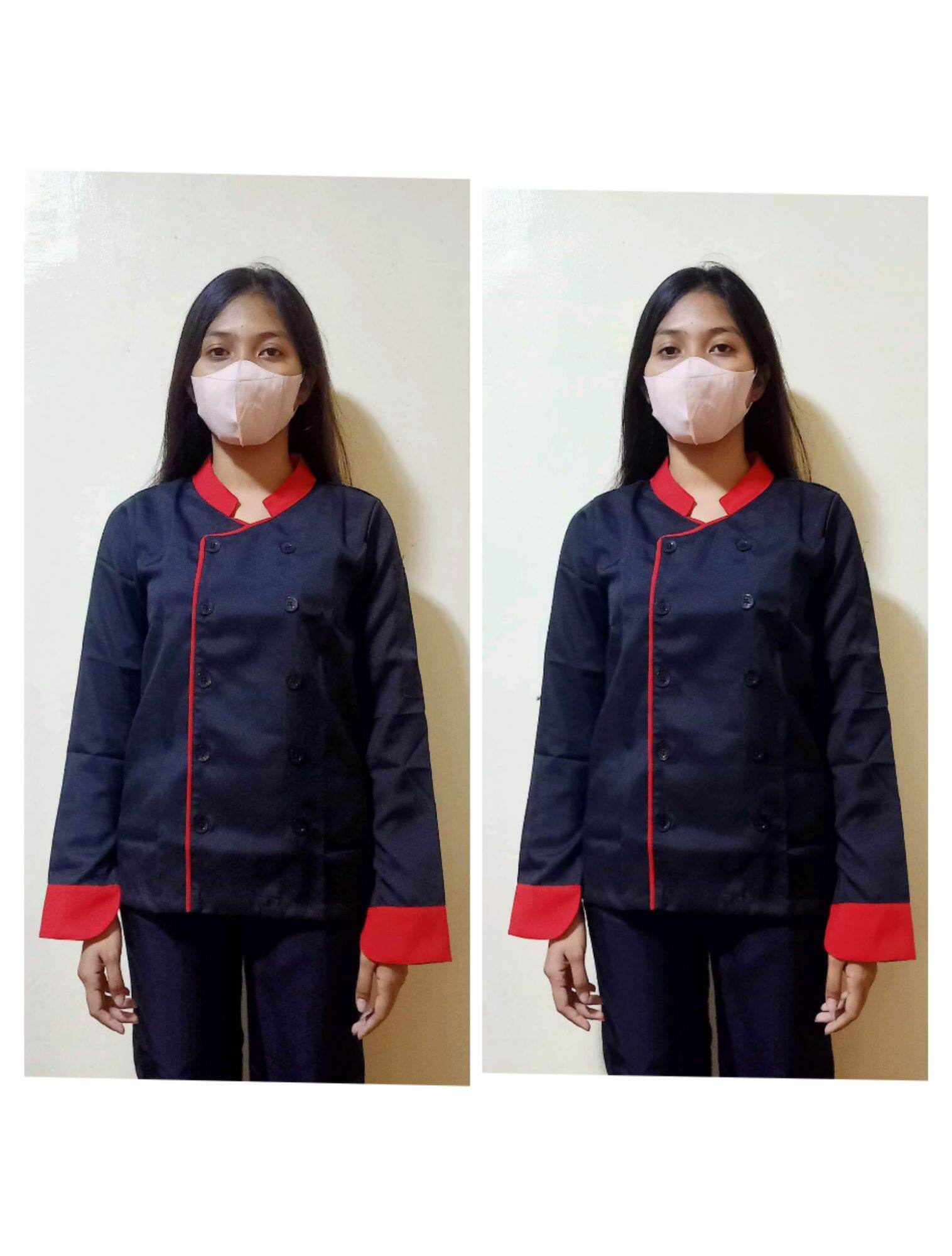 Chef Uniform Black and Red For Men and Women Lazada PH
