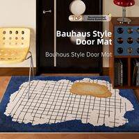 NAIERDENG | Blue Retro Bauhaus High Class Checker Design Wash-free Waterproof Doormat