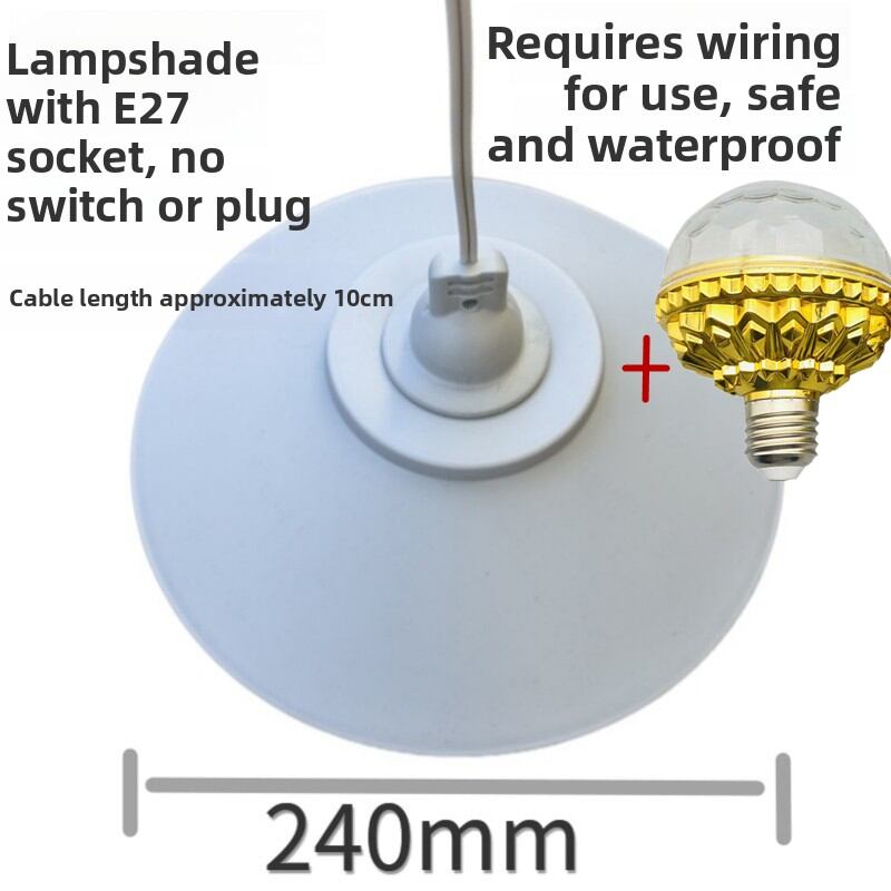 24cm Grey Large Waterproof Outdoor Light Shade E27 Screw Thread with 10cm Copper Wire for Home Decor Lighting Accessories