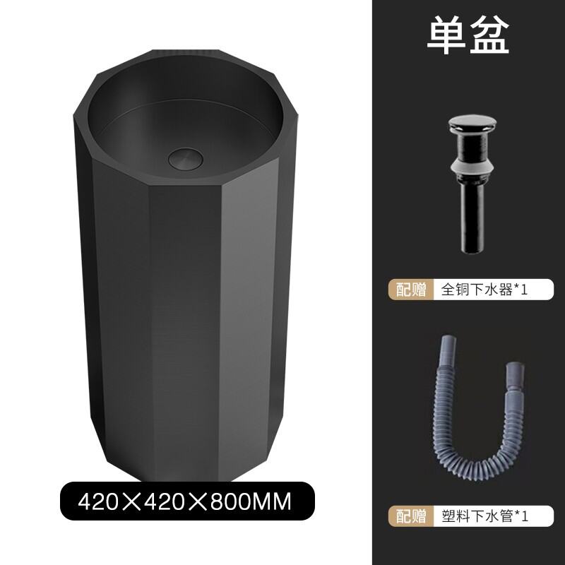 Nordic Stainless Steel Stand Basin Outdoor Wash Basin Courtyard Pool