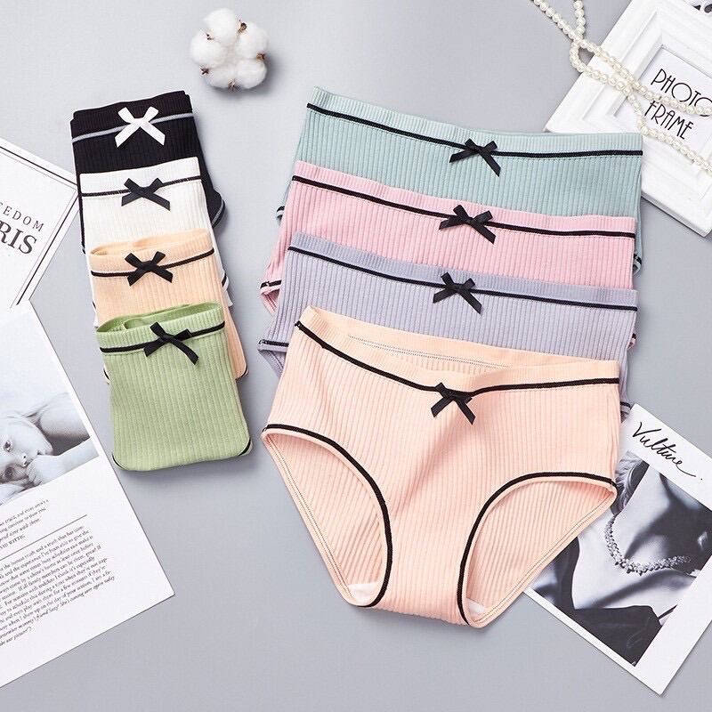 Japanese Cute Girl's Panty Student Underwear Women's Cotton Middle Waist  Panties