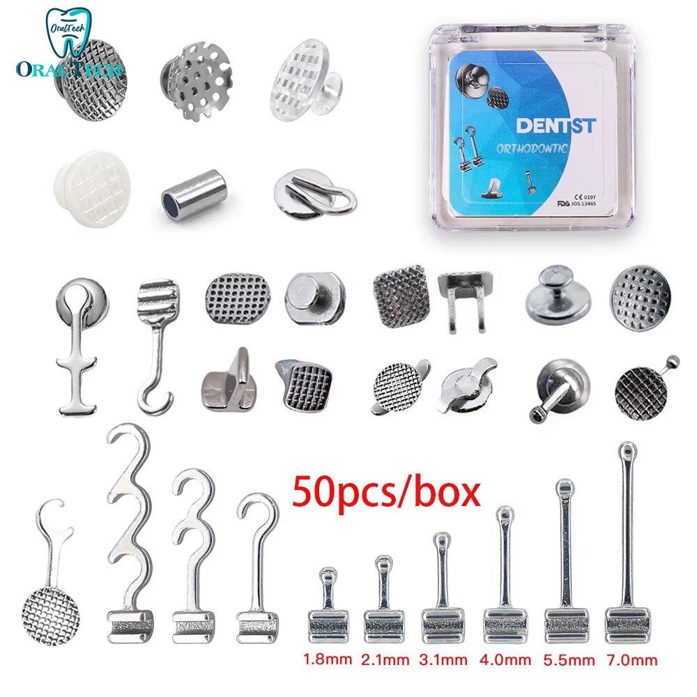 thumbnail image 2 of 100 Pack Dental Orthodontic Crimpable Hooks – Short Square 1.8mm Stainless Steel 2 of 6