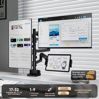 Brateck | Wall-Mounted Pneumatic Adjustable Double Arm Monitor Mount