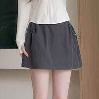 YIFANSHI | Quick Drying A Line Skirt for Women Summer Pink Cargo Skirt Anti-Flashing Short Skirt with Shorts Inside High Waist Skirt Ice Silk Material