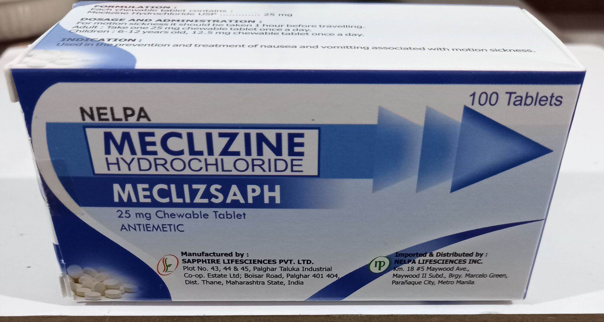 Meclizine 25 Mg Pill