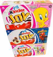 Kinder Joy Surprise Eggs 60g - Chocolate Eggs with Cream Filling and Hidden Toys - 3 Pack - Groceries Snacks Confectionery Sweets Gummy Sweets