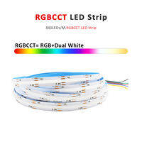 5M 12V 24V COB LED Strip Light RGB RGBW RGBCCT CCT Flexible Ribbon 320LEDs 784LEDs 840LEDs Warm Cool Natural White Linear Lamp