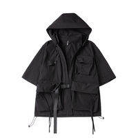 AOGZ | AOGZ Summer Casual Open Cardigan Hooded Sleeveless Jacket Unisex Breathable Lightweight Nylon Polyester Blend Youth Fashion